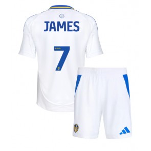 Leeds United Daniel James #7 Dětské Domácí dres komplet 2024-25 Krátký Rukáv (+ trenýrky)